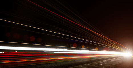 light trails in tunnel