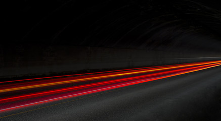 light trails in tunnel