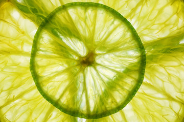 Wall Mural - art background from sliced limes