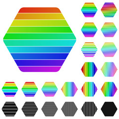 Poster - Set of rainbow hexagon logo designs