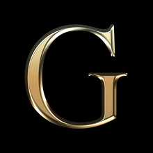 Golden Matte Letter G, Jewellery Font Collection.