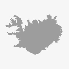 Canvas Print - Iceland map in gray on a white background