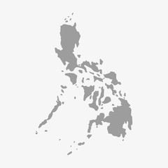 Aufkleber - Philippines map in gray on a white background