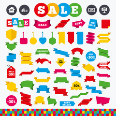 Poster - For sale icons. Real estate selling.