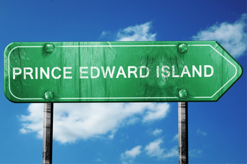 Wall Mural - Prince edward island, 3D rendering, a vintage green direction si