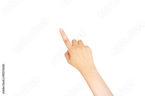 Foto Weibliche Hand berührend, auf etwas zeigend