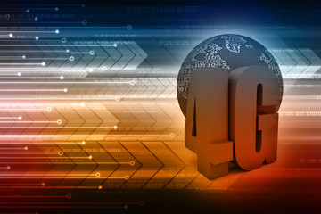 Poster - 3d rendering 4G symbol wifi