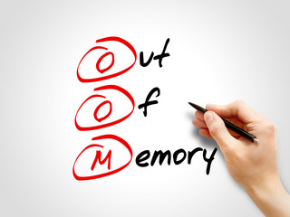 Poster - oom - out of memory, acronym concept