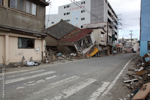 Zdjęcie XXL Katastrofa w wielkiej trzęsieniu ziemi w Japonii w Japonii, obrażenia tsunami