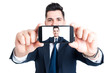 © Catalin Pop - Portrait of handsome happy salesman taking a selfie with smartph