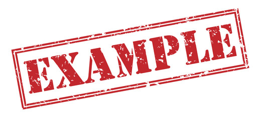 example red stamp on white background