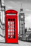 Fototapeta Big Ben - Telefonzelle in England