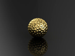 Sticker - Golden golf ball 3d rendering