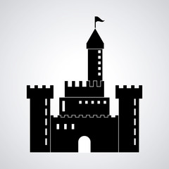 Wall Mural - Castle icon. Palace design. Flat illustration, vector