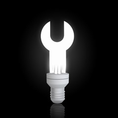 Glowing bulb in darkness