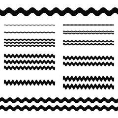 Poster - Graphic design elements - wave line divider set