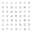 © tettygreen - Fast food vector outline icons set. Cooking