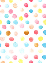 Seamless Background Pattern With Pastel Watercolor Dots