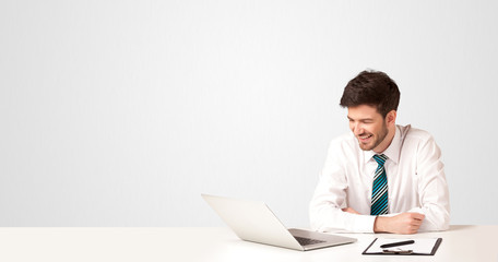 Wall Mural - Business man with white background