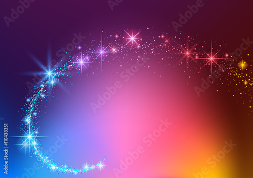 Fotomural Colorful Background with Sparkling Stream Effect - Abstract Illustration, Vector
