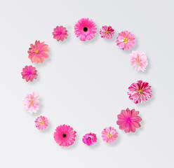 Wall Mural - Frame Made from Summer Pink Flowers