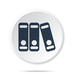 Wall Mural - Black Binders icon on white web button