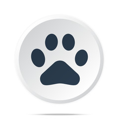 Wall Mural - Black Paw Print icon on white web button