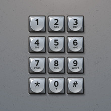 Vector Metal Keypad. Phone Keypad Buttons Template