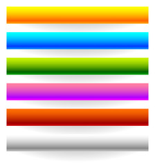 Poster - Horizontal banner, button templates in 6 colors with bigger shad