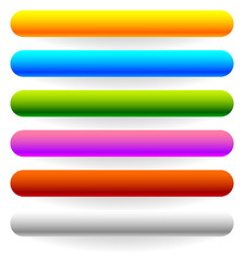 Poster - Horizontal banner, button templates in 6 colors with bigger shad
