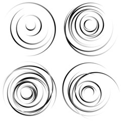 Canvas Print - Abstract spiral shapes - Spirally, whirling circular element set