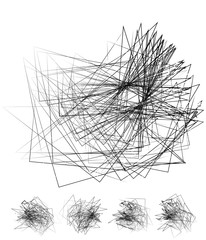 Poster - Chaotic irregular, random, scattered lines artistic geometric im