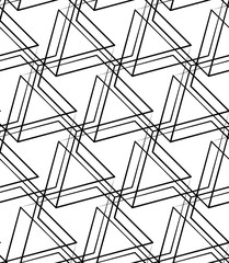 Fototapete - Grid, mesh seamless monochrome pattern. Intersecting lines.