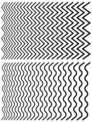Poster - Irregular lines. Set of distorted lines from thin to thick.
