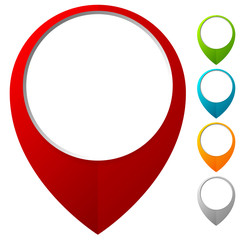 Poster - Map marker, map pin icon in 5 colors