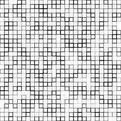 Poster - Mosaic pattern with random squares - Black and white geometric t