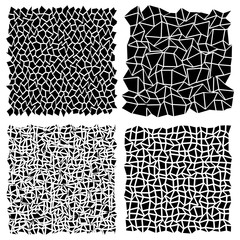 Poster - Irregular mosaic set. Stonework, revetment elements. Asymmetric