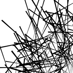 Leinwandbilder - Chaotic irregular, random, scattered lines artistic geometric im