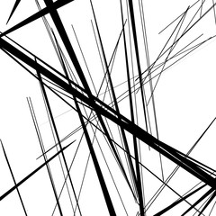 Aufkleber - Abstract, irregular lines pattern, background. Monochrome geomet