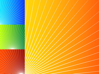 Poster - Colorful abstract backgrounds with radial lines.