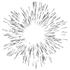 Poster - Abstract explosion, bursting effect, radial, radiating edgy line