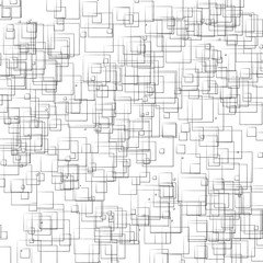 Poster - Random, scattered shapes geometric monochrome illustration / pat