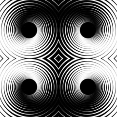 Poster - Symmetrical repeatable pattern with concentric circles, rings.