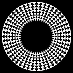 Poster - Circle with triangle pattern - Textured circular element with tr
