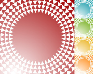 Aufkleber - circle with triangle pattern - textured circular element with tr