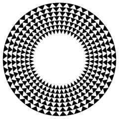 Poster - Circle with triangle pattern - Textured circular element with tr