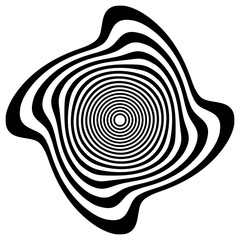 Fototapete - Circular shape with spiral, vortex distortion effect