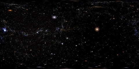 Wall Mural - 360 VR Space 3002: Virtual reality video of flying through star fields in space (Loop). Designed to be used in Oculus Rift, Samsung Gear VR and other virtual reality displays.