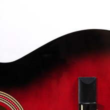 Close-up Part And Shape Of Red Guitar