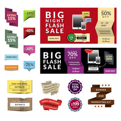 Canvas Print - banner & marketing set. this set contains banners & its elements for your designs, easy to change la